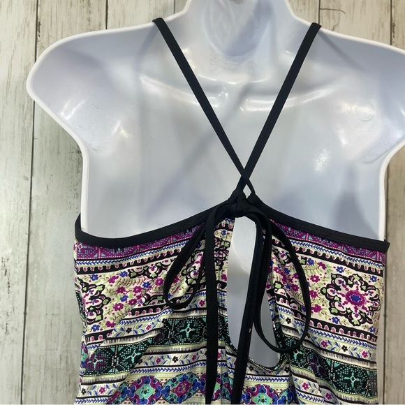 N by BAREFOOT MISS OF CALIFORNIA Multi Design Crossover Strap Swim Dress XL - Picture 7 of 9